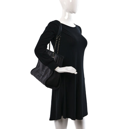 Chanel Mixed Fibers Striped Small Deauville Tote Black 2 of 10
