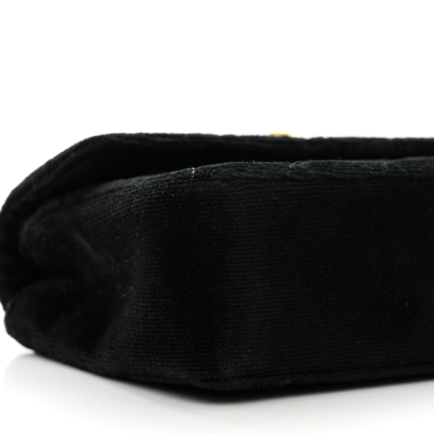 Velvet Quilted Extra Mini Rectangular Flap Black