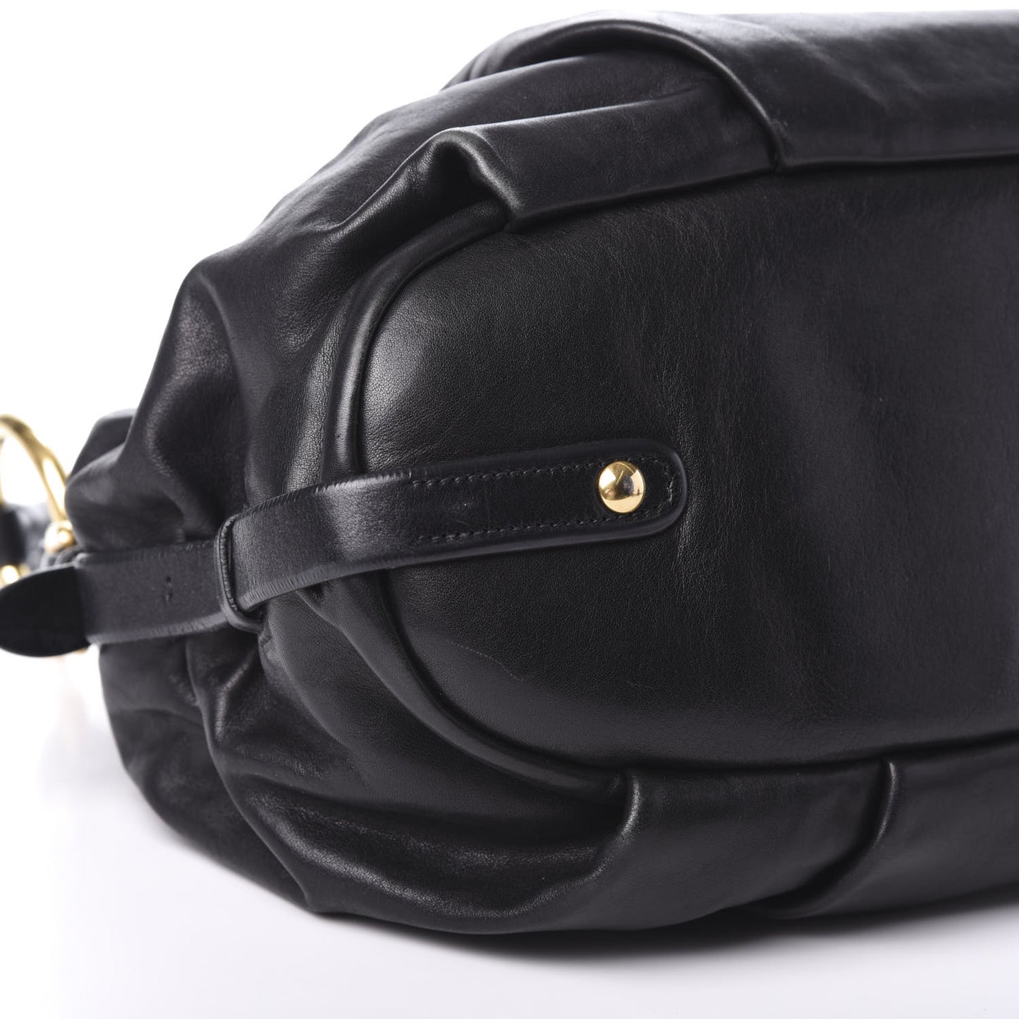 Soft Calfskin Pleated Hobo Black