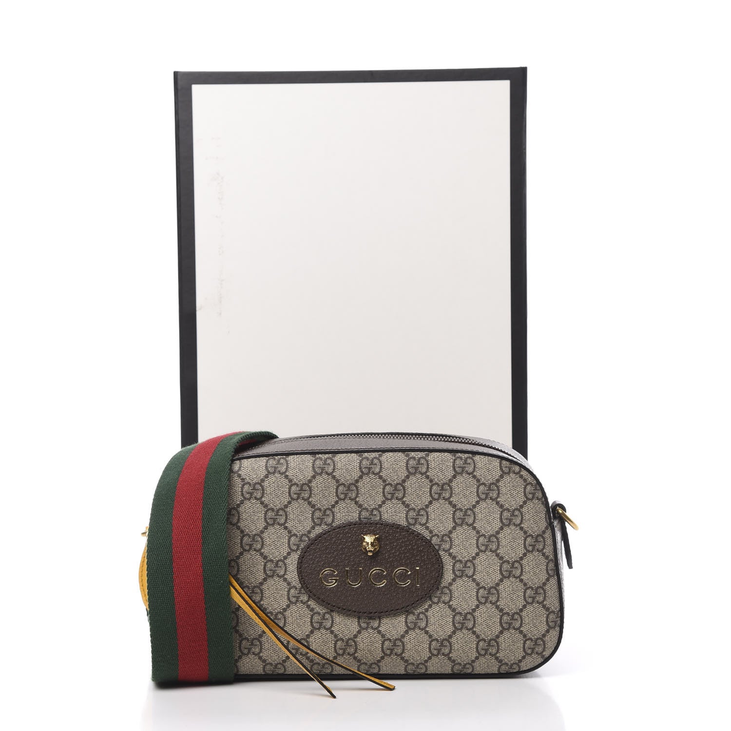Gucci GG Supreme Monogram Web Neo Vintage Shoulder Bag Beige New Acero Crop 11 of 11