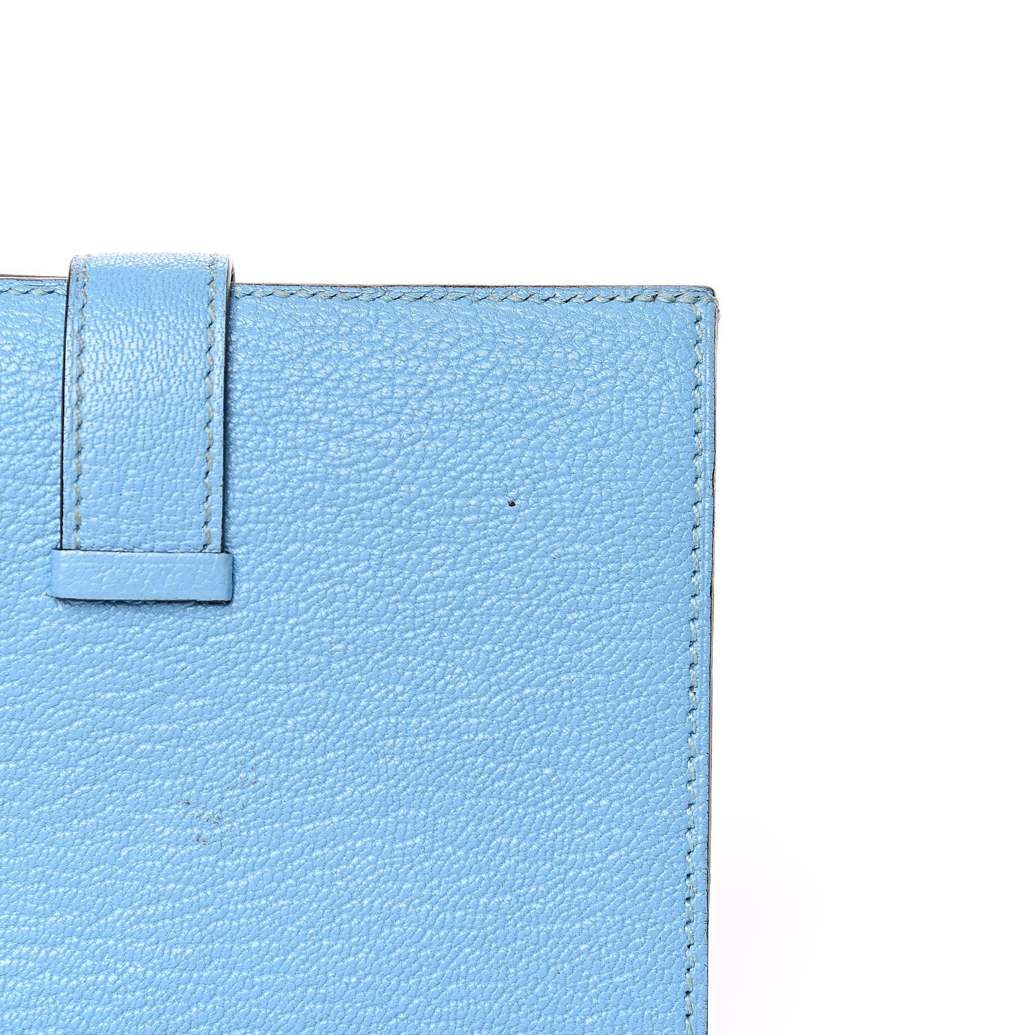 Hermes Chevre Mysore Bearn Compact Wallet Celeste 9 of 13