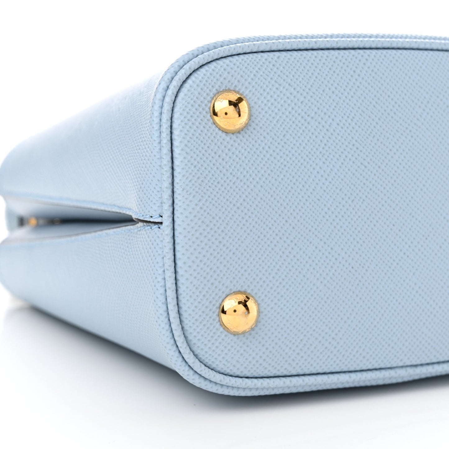 Saffiano Cuir Calfskin Small Panier Bucket Bag Celeste