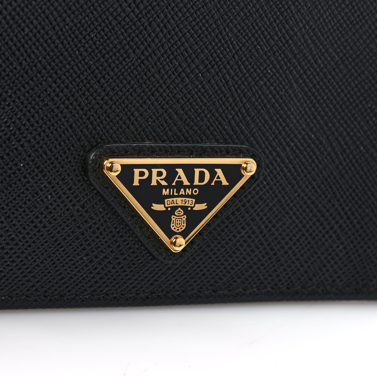Saffiano Triangle Bi-Fold Wallet Black