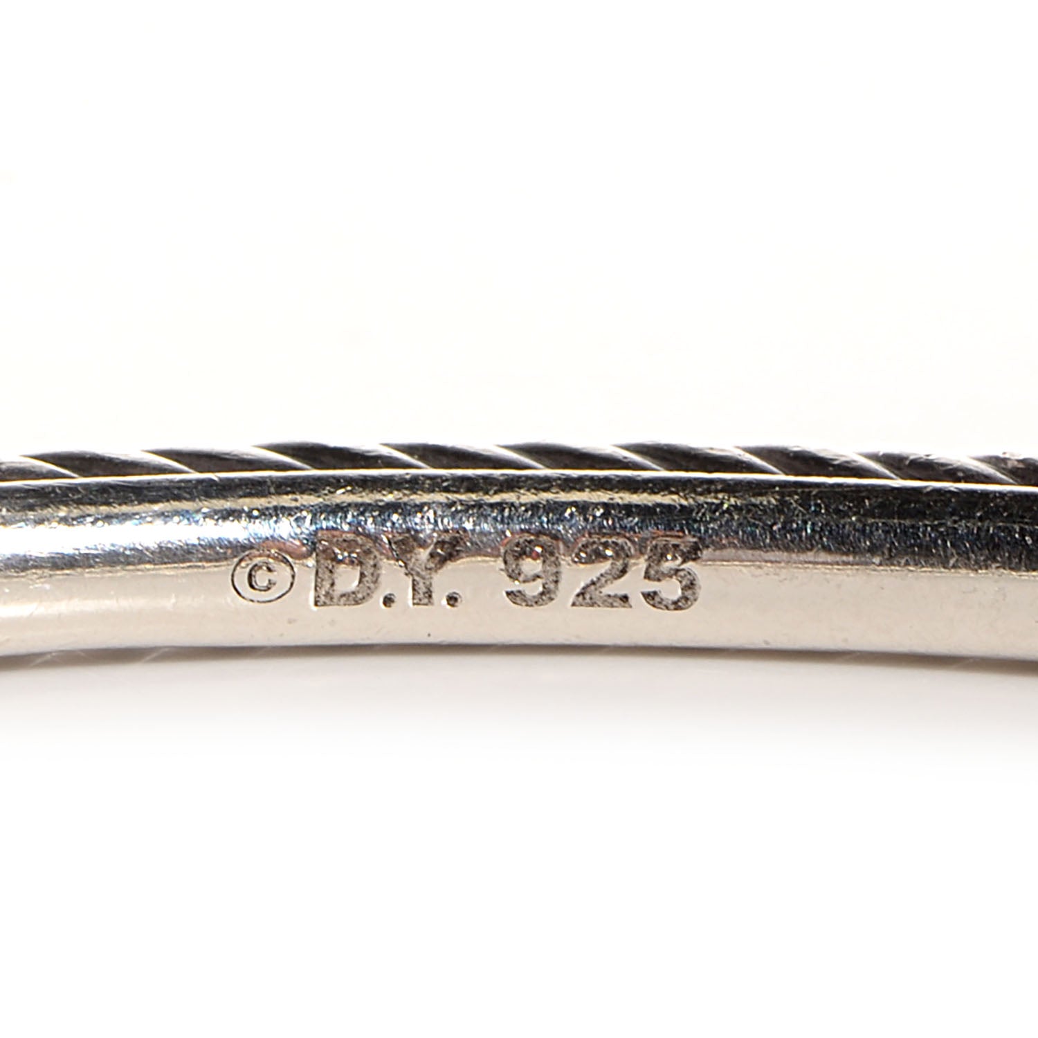 David Yurman Sterling Silver Diamond Square Confetti 3mm Cable Bracelet 4 of 4