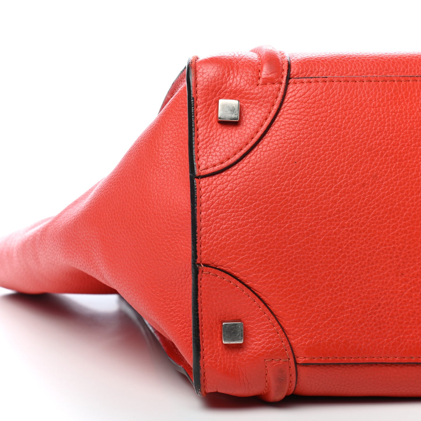 Drummed Calfskin Mini Luggage Vermillion