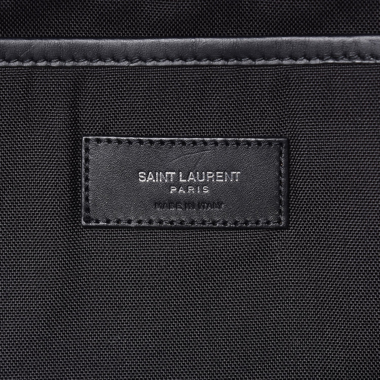 Saint Laurent Canvas Signature Embroidered City Backpack Black 6 of 12