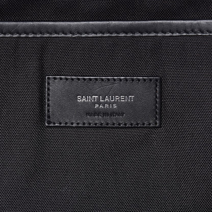 Saint Laurent Canvas Signature Embroidered City Backpack Black 6 of 12