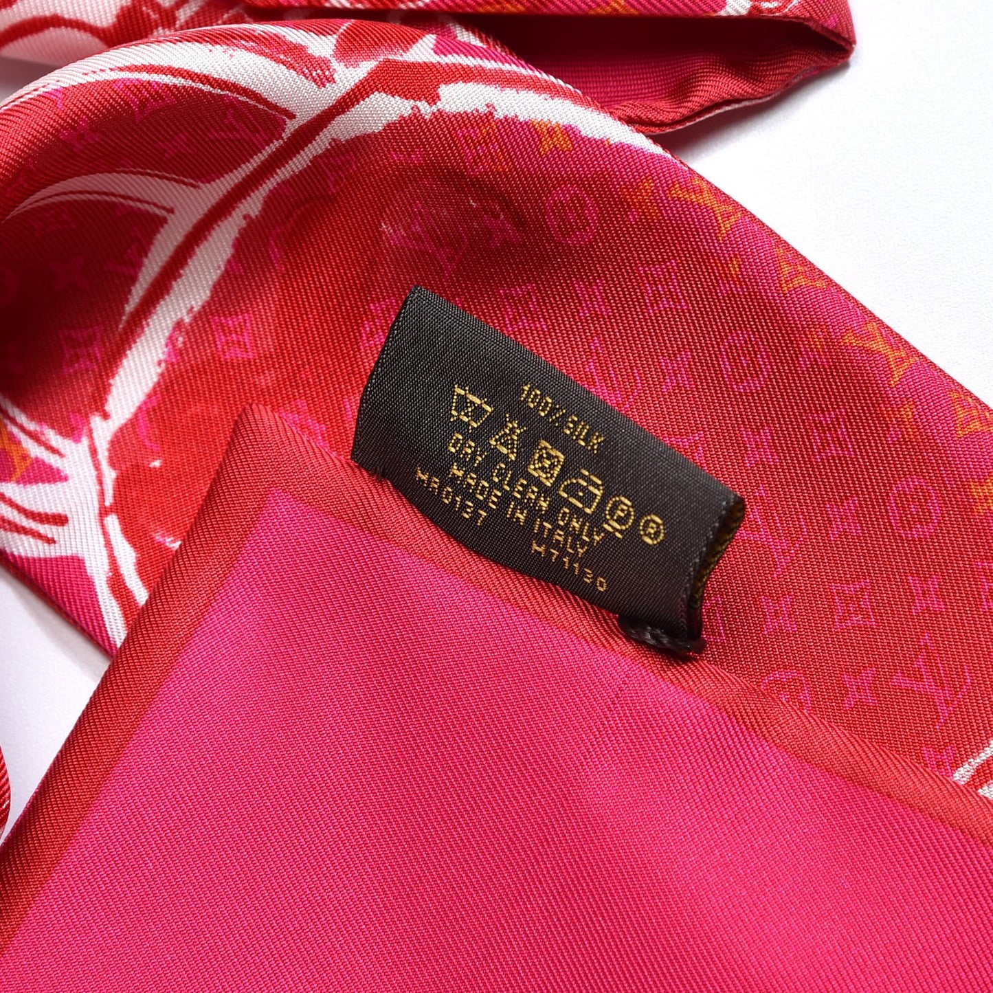 Silk Monogram Trunks Bandeau Fuchsia