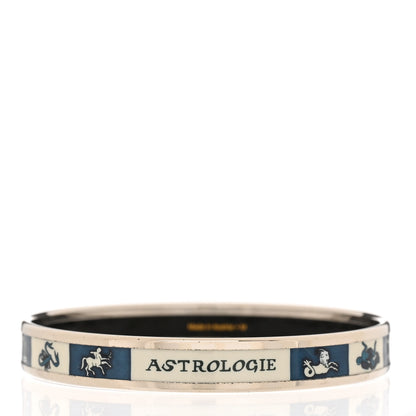 Hermes Enamel Printed Narrow Astrologie Nouvelle Bracelet 70 White Navy 3 of 5