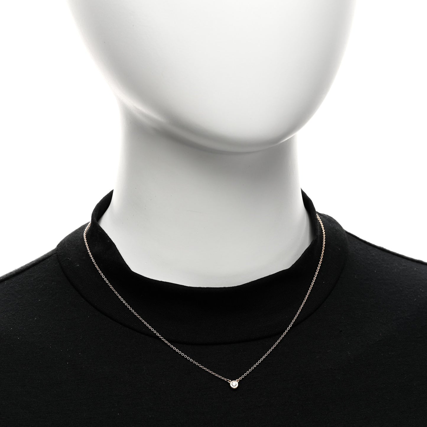 18K Rose Gold Diamond .07ct Elsa Peretti Diamonds by the Yard Pendant Necklace