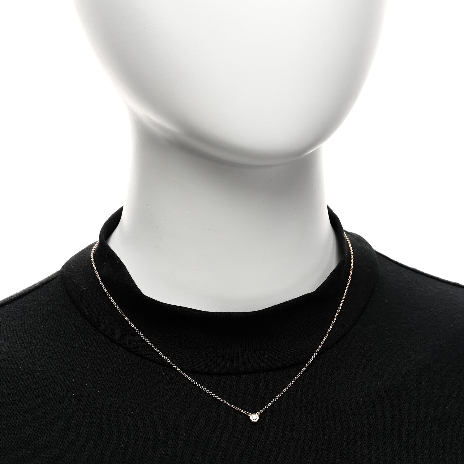 Tiffany 18K Rose Gold Diamond .07ct Elsa Peretti Diamonds by the Yard Pendant Necklace 2 of 5