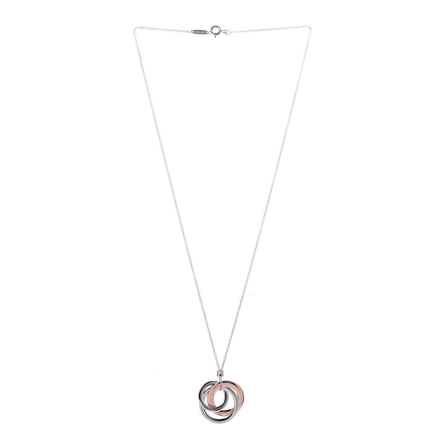 Tiffany Sterling Silver Rubedo 1837 Circles Pendant Necklace 3 of 7