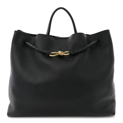 Bottega Veneta Silky Calfskin Large Andiamo Shoulder Bag Black 1 of 9