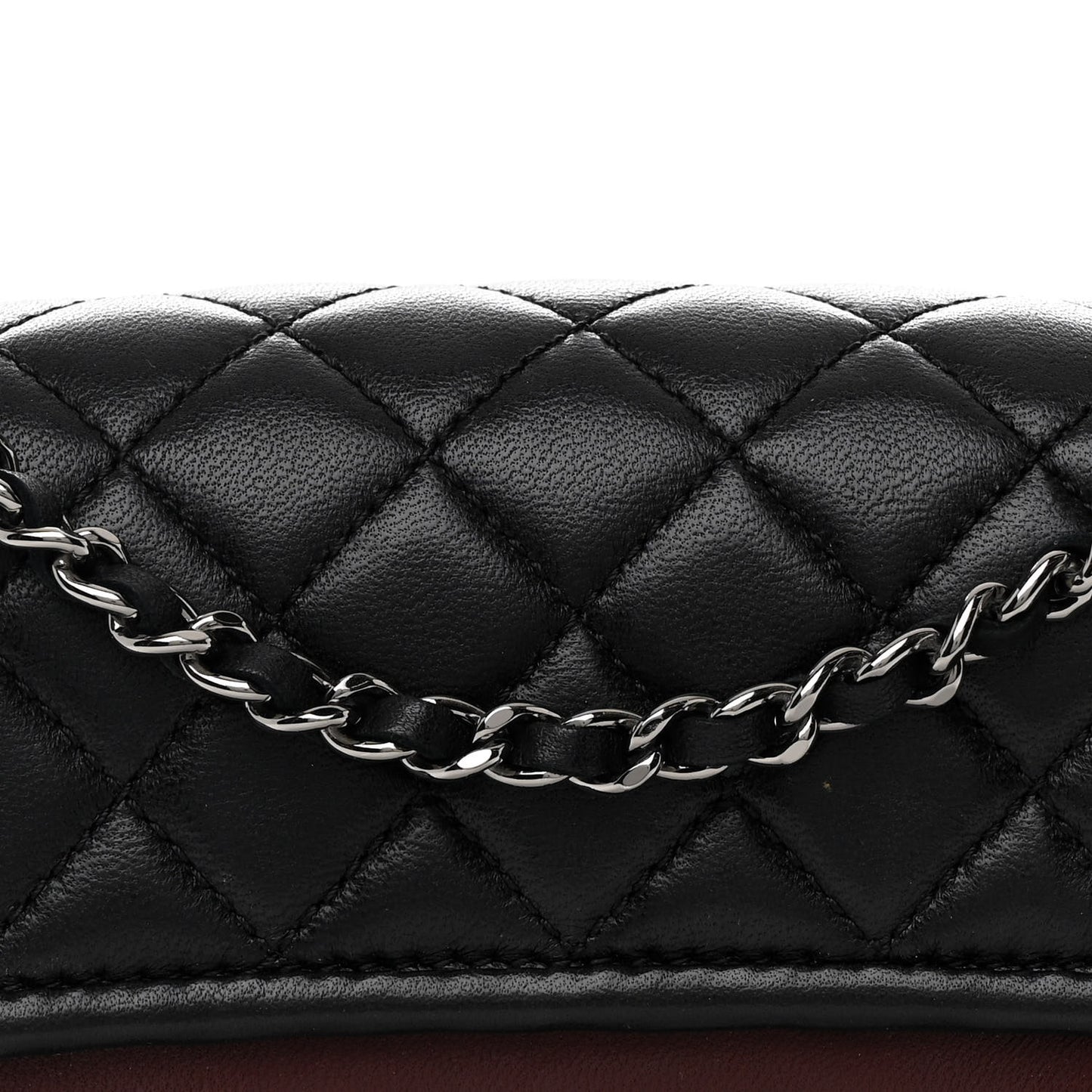 Lambskin Classic Twist Mini Rectangular Flap Black Burgundy