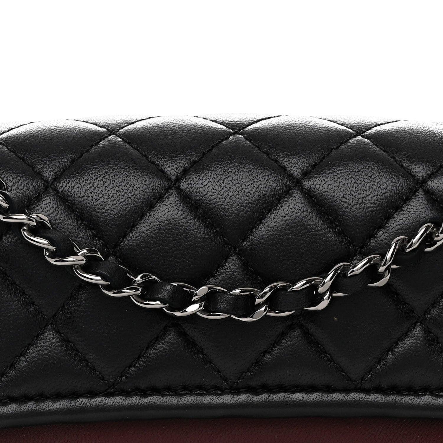 Chanel Lambskin Classic Twist Mini Rectangular Flap Black Burgundy 8 of 13