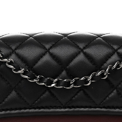 Chanel Lambskin Classic Twist Mini Rectangular Flap Black Burgundy 8 of 13