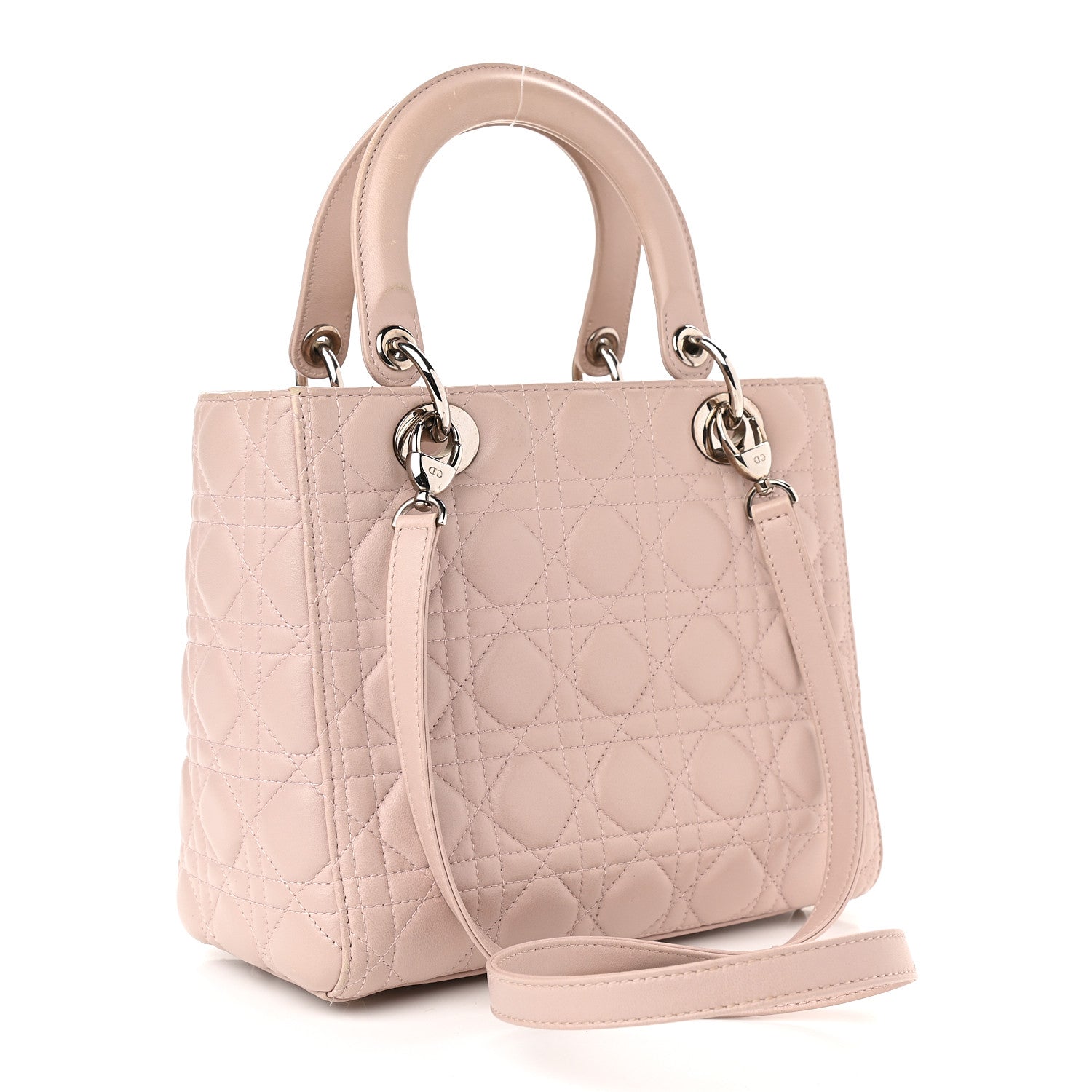 Christian Dior Lambskin Cannage Medium Lady Dior Light Pink 3 of 12