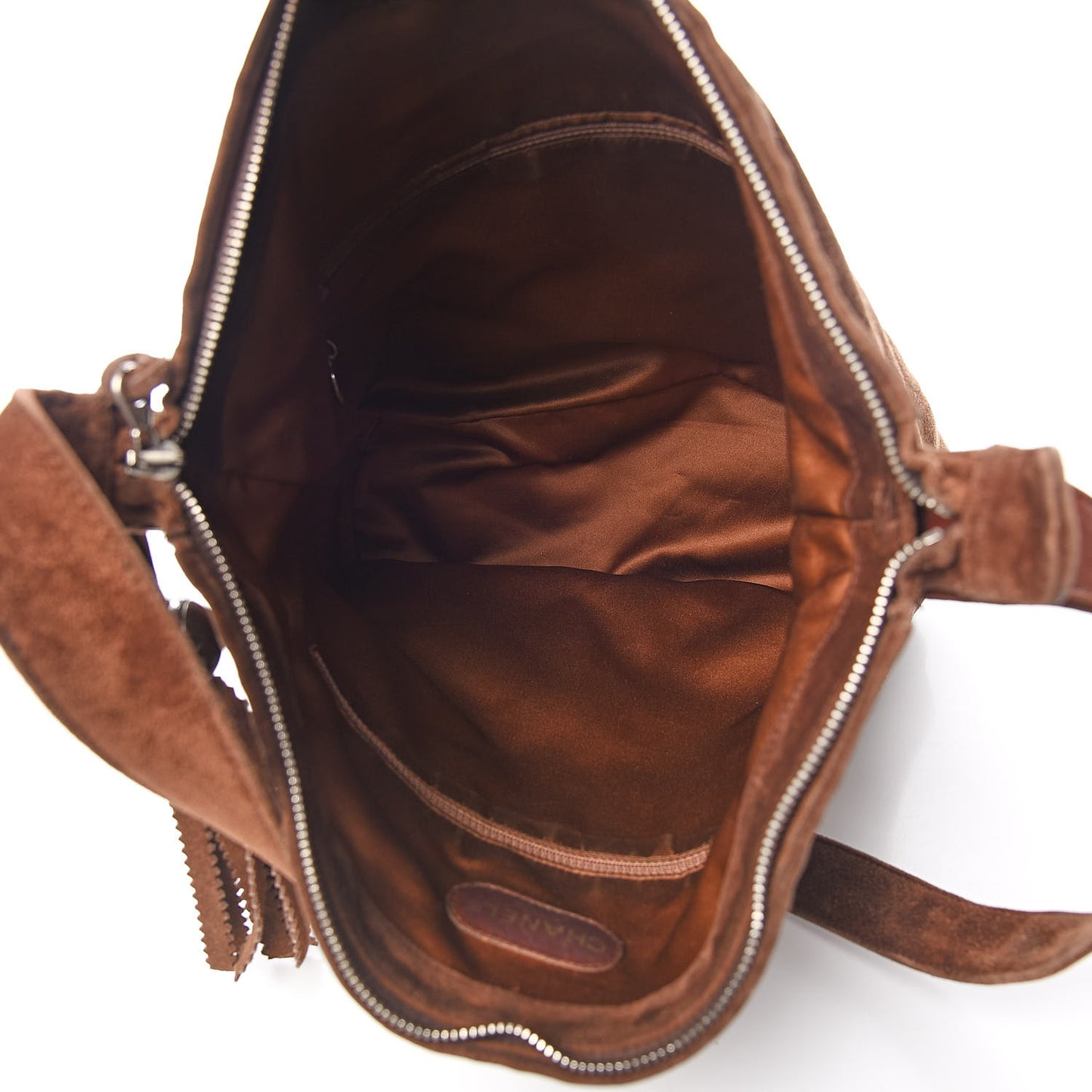 Suede CC Tassel Shoulder Bag Brown