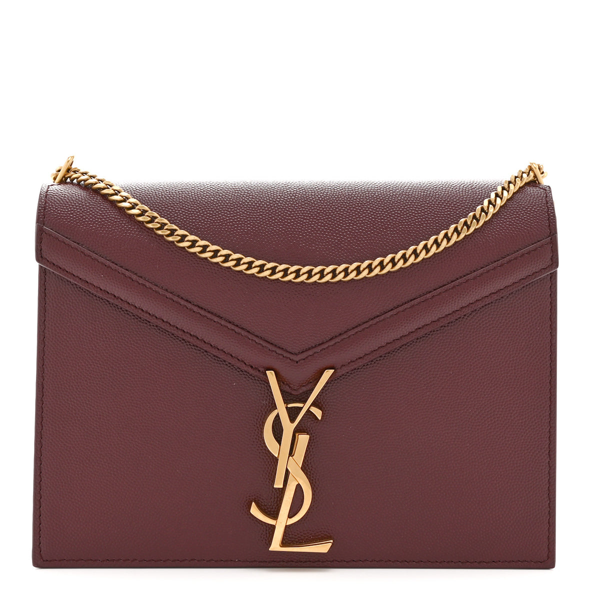 Saint Laurent Grain De Poudre Monogram Cassandra Clasp Bag Rouge Legion 1 of 11