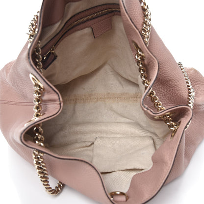 Gucci Pebbled Calfskin Medium Soho Chain Shoulder Bag Dark Cipria 5 of 12