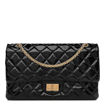 Chanel Distressed Patent Quilted 2.55 Reissue 227 Flap Black 1 of 9