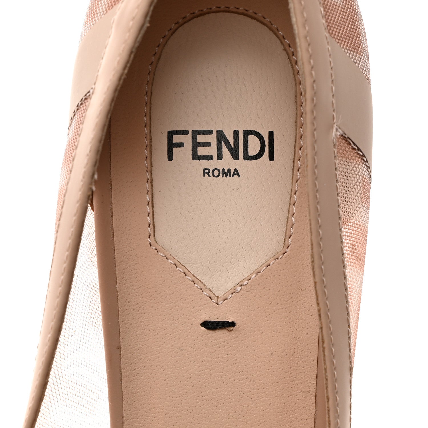 Fendi Technical Mesh Vitello Gommato FF Colibri 85mm Pumps 37 Rose Nudo 6 of 8