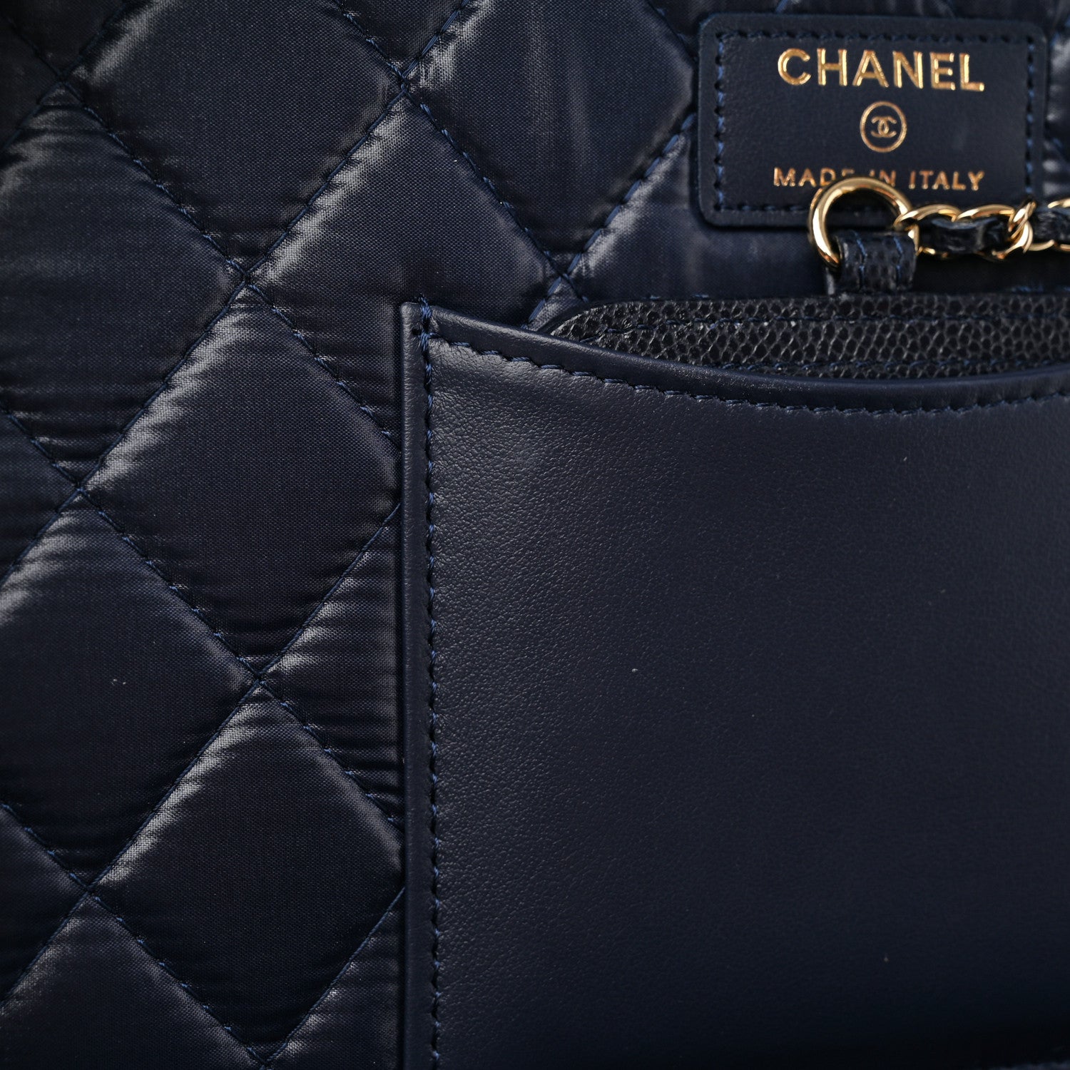 Chanel Caviar Quilted Large Vanity Pouch Navy 13 of 13