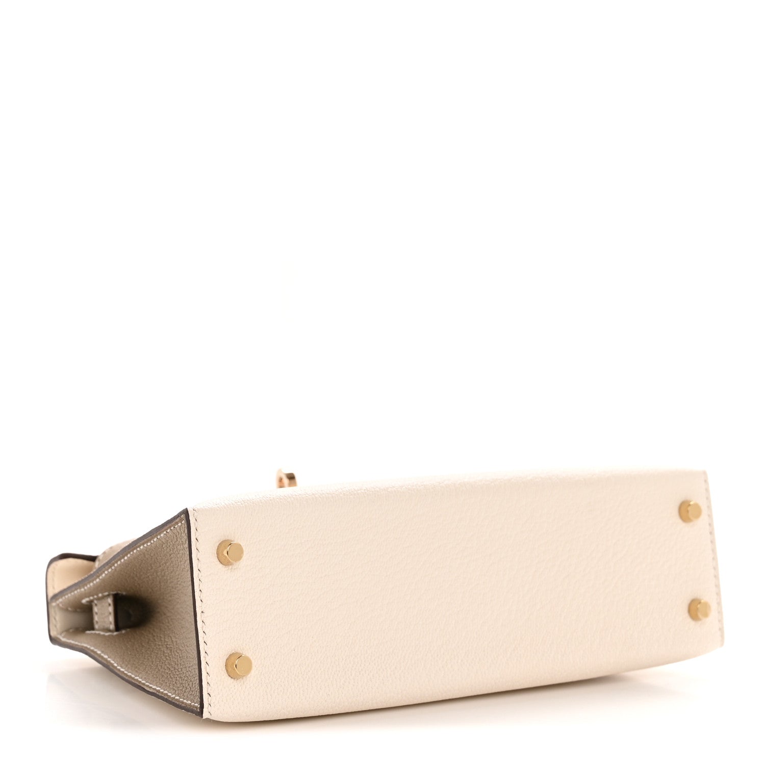 Hermes Chevre Mysore Horseshoe Mini Kelly Sellier 20 Nata Gris Tourterelle 4 of 11