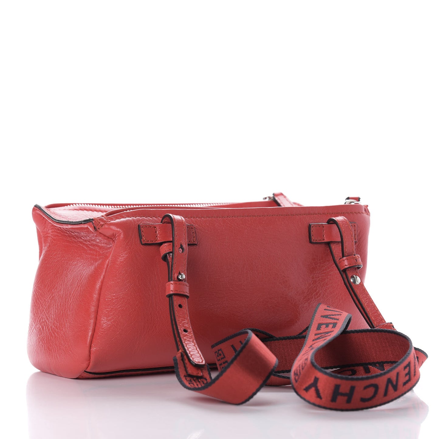 Patent Lambskin 4G Mini Pandora Pop Red