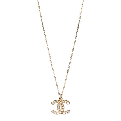 Chanel Pearl CC Pendant Necklace Gold 1 of 6