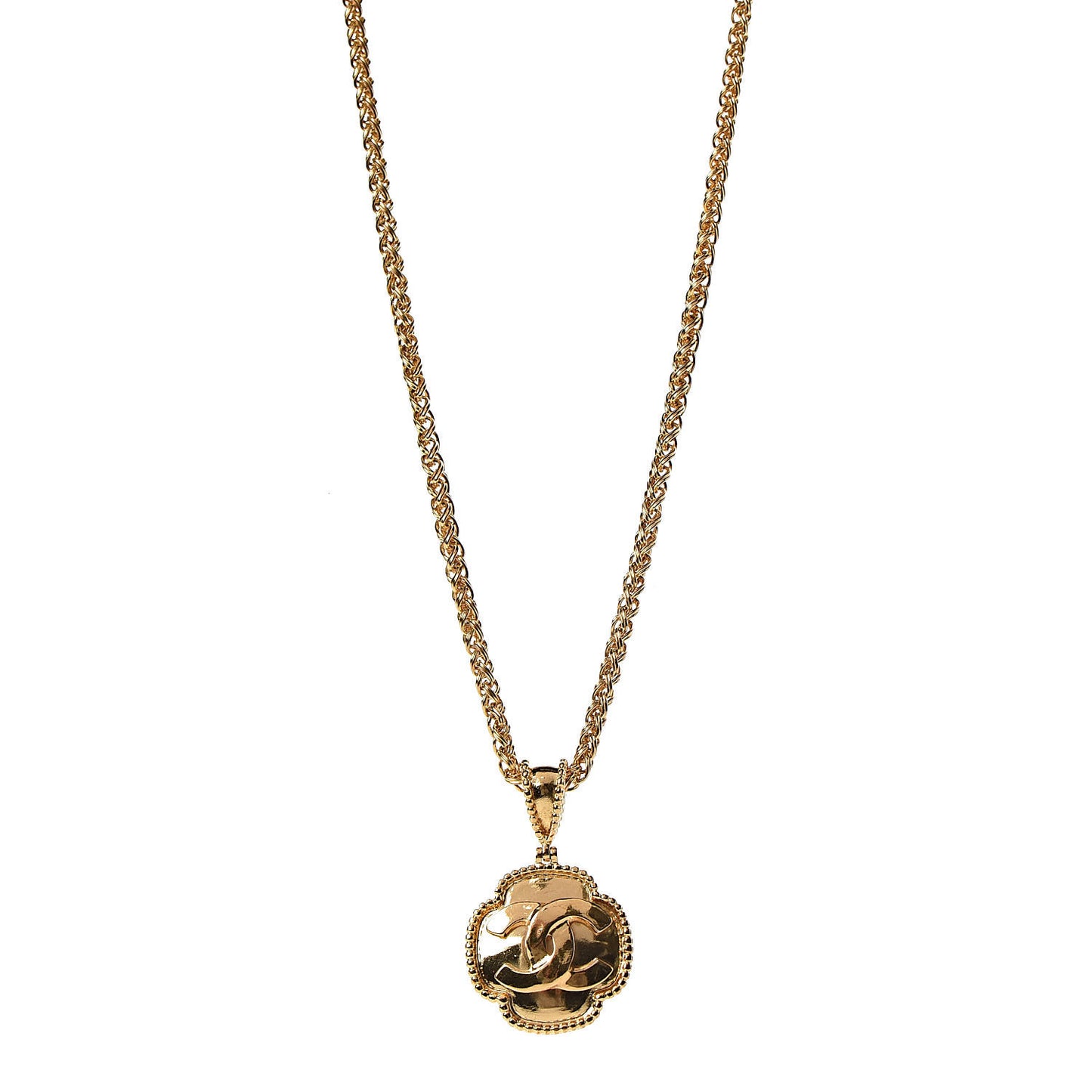 CC Chain Pendant Necklace Gold