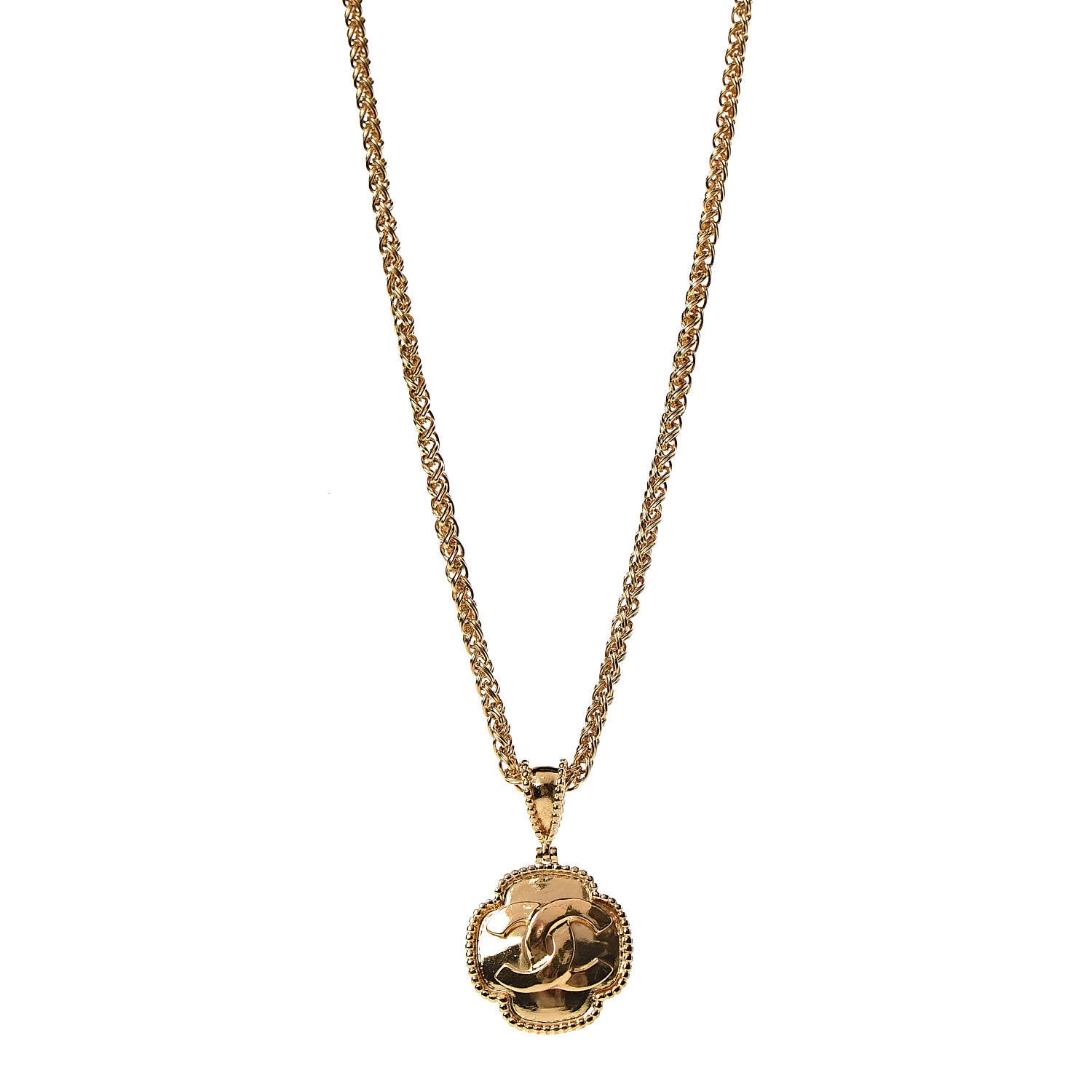Chanel CC Chain Pendant Necklace Gold 1 of 6