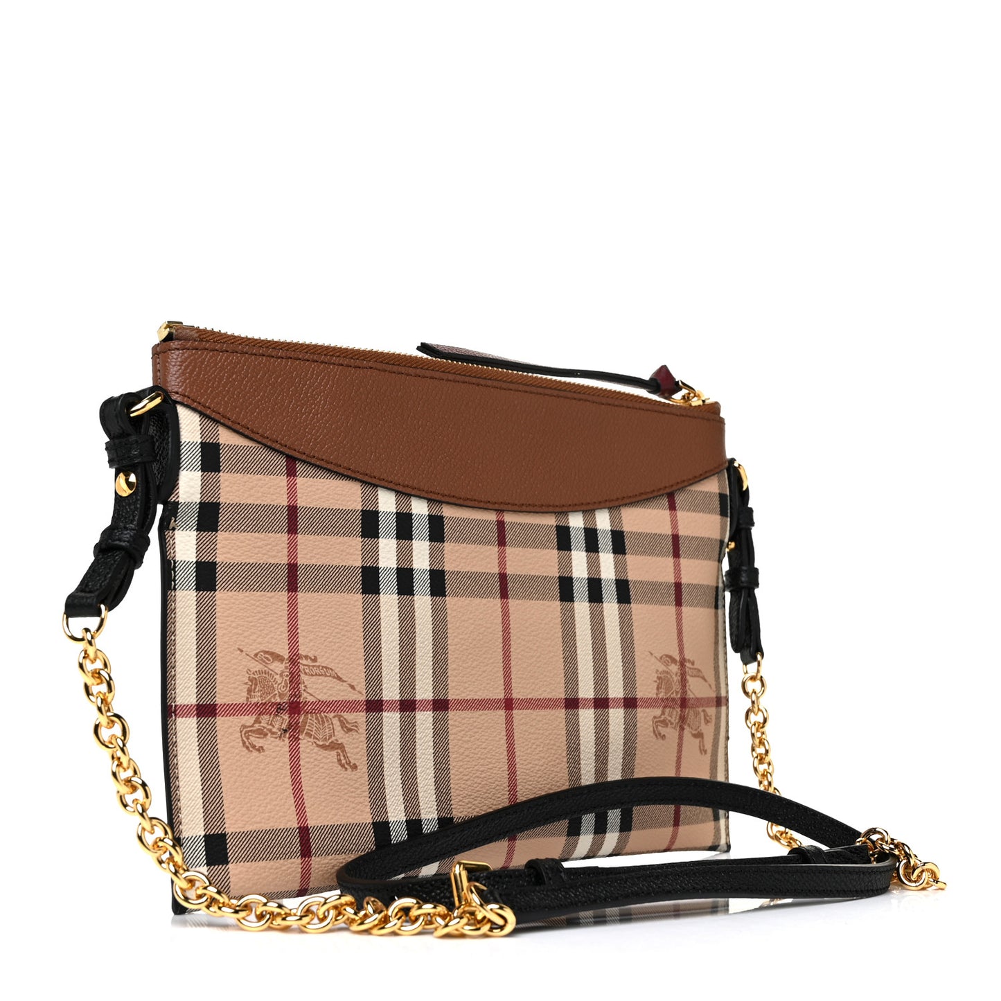 Haymarket Check Peyton Crossbody Clutch Bag Toffee