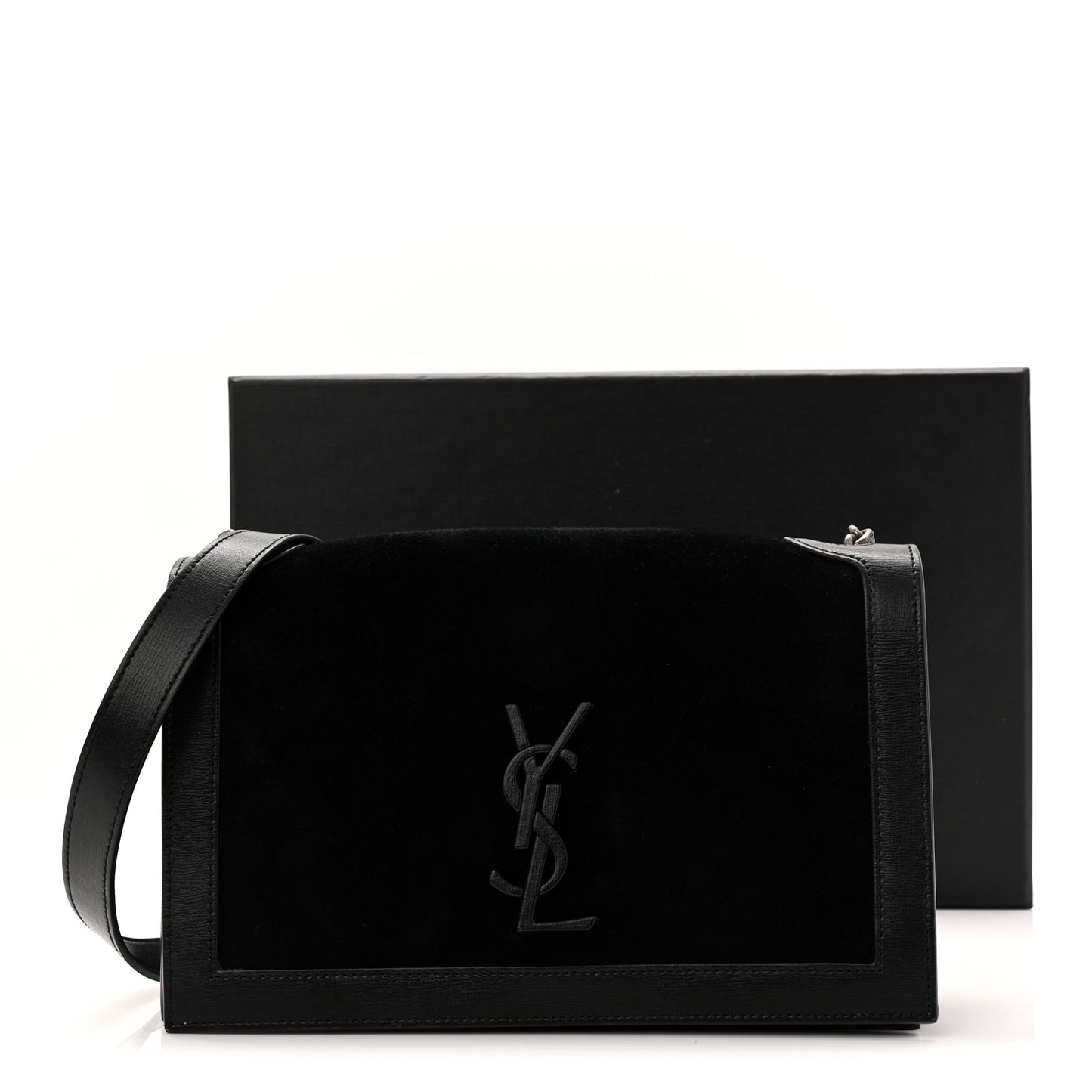 Suede Monogram Book Bag Black