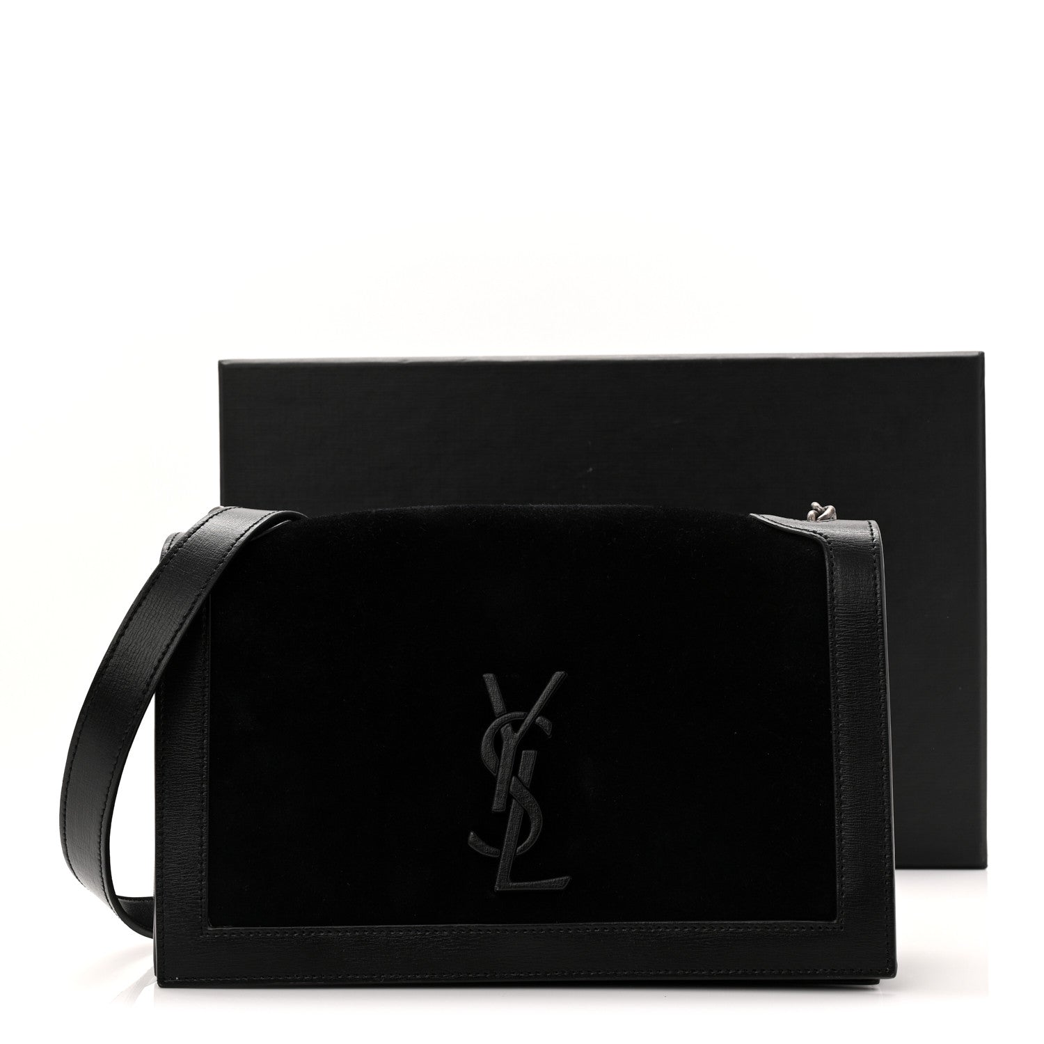 Saint Laurent Suede Monogram Book Bag Black 11 of 11