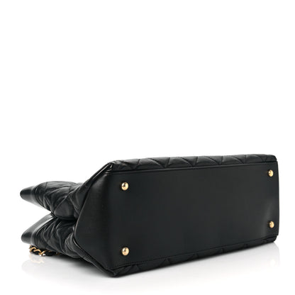 Chanel Calfskin Quilted Medium Soft Elegance Tote Black 3 of 7