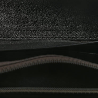 Fendi Pequin Cuoio Vegetale Zip Around Wallet Tobacco Black 6 of 7