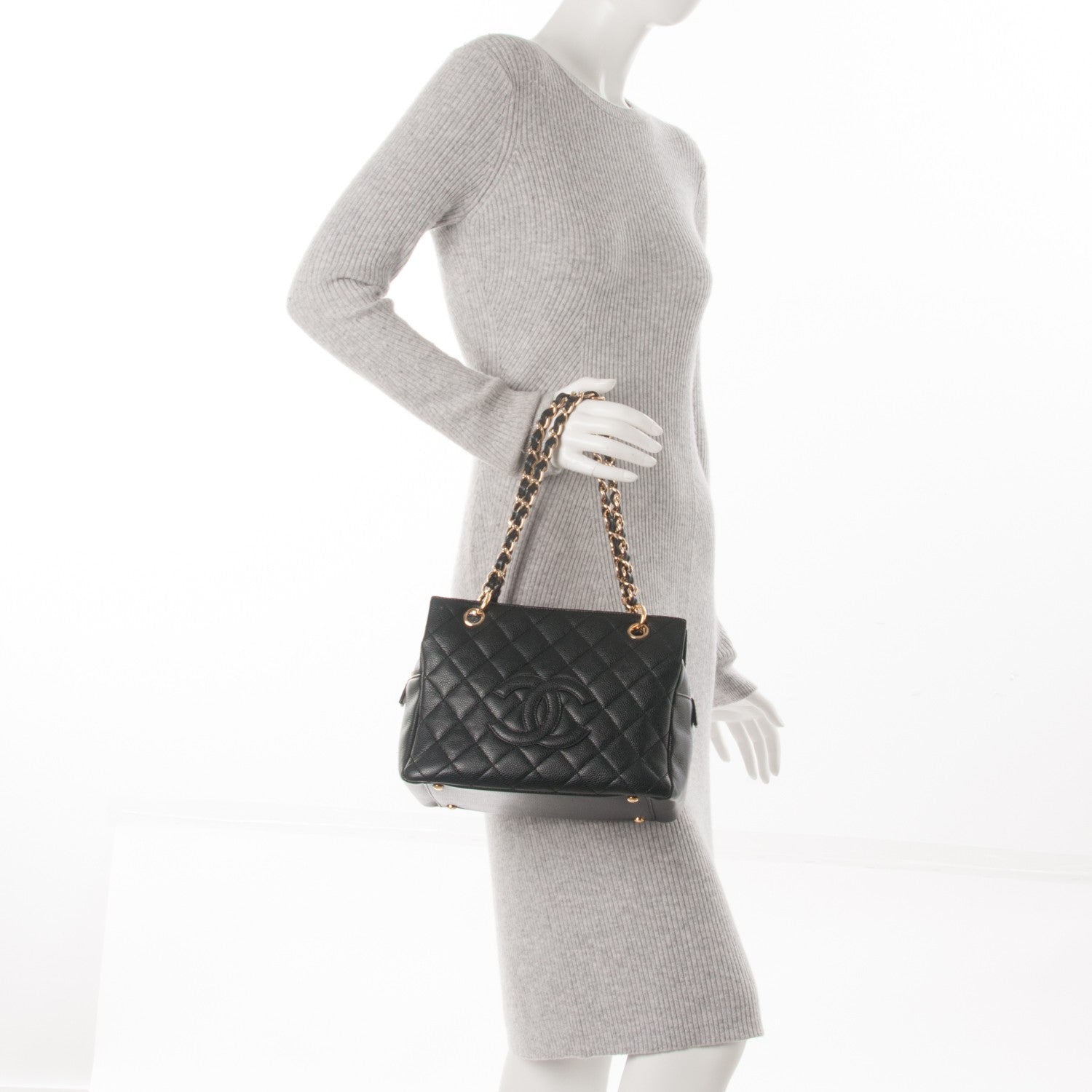 Chanel Caviar Quilted Petit Timeless Tote PTT Black 2 of 7