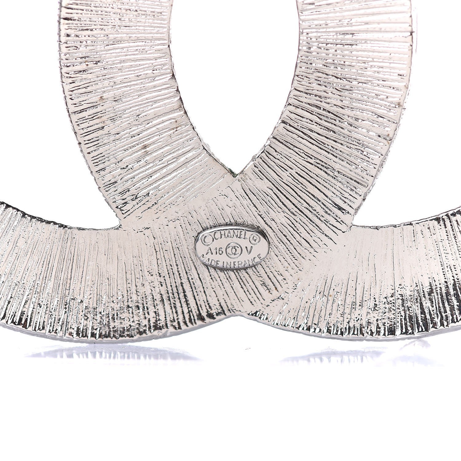 Chanel Baguette Crystal CC Brooch Silver 4 of 7
