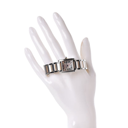Cartier Stainless Steel 18K Pink Gold Mother of Pearl 20mm Tank Francaise Quartz Watch 2 of 6