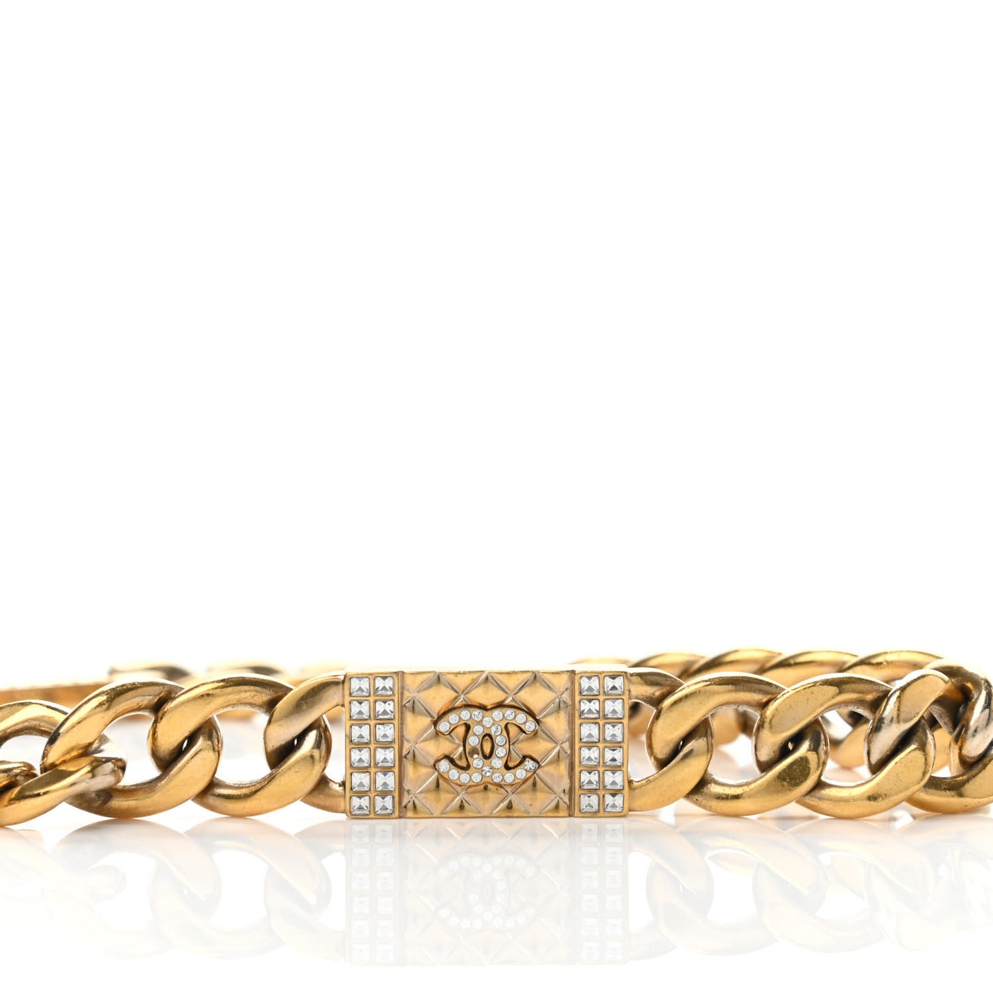 Crystal CC Cuba Chain Belt Gold