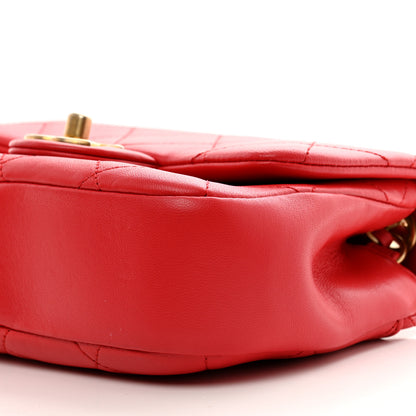 Chanel Lambskin Quilted Small In The Loop Handle Flap Bag Red 10 of 11
