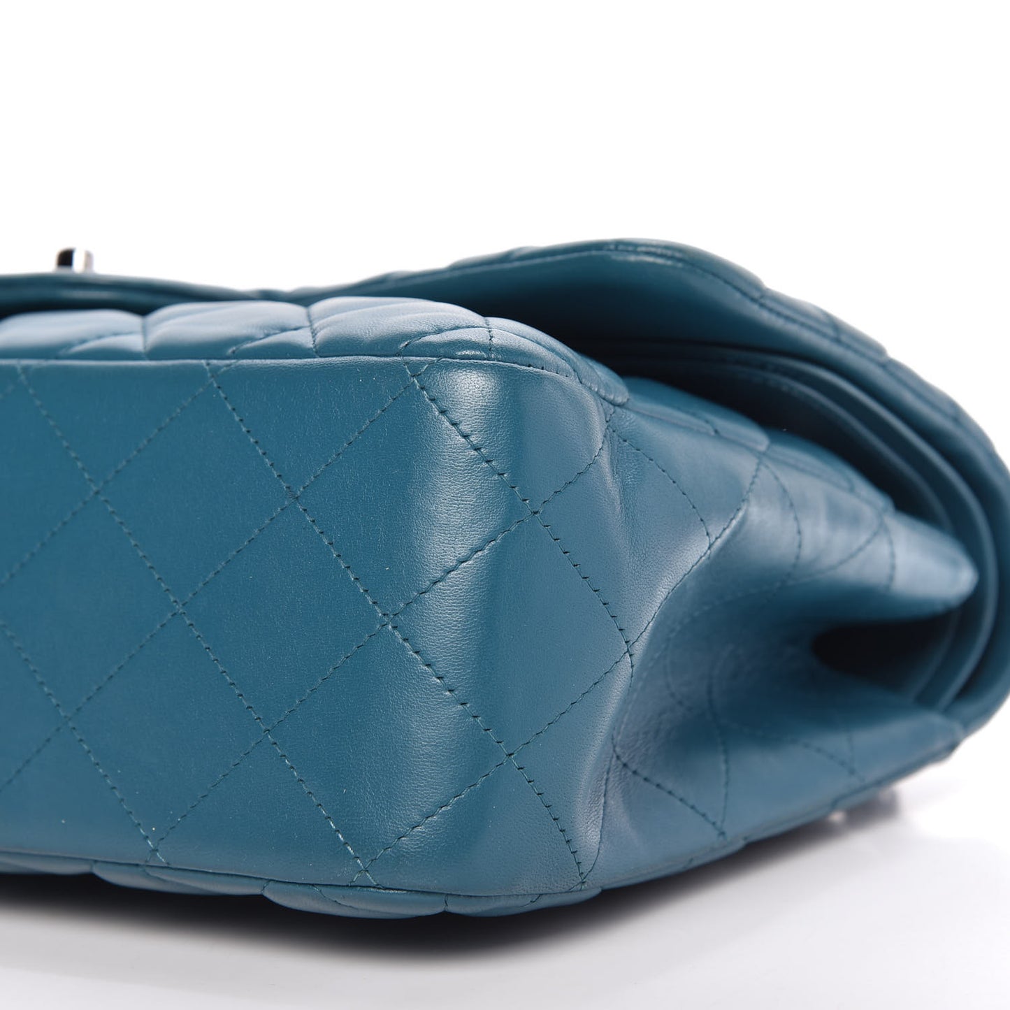 Lambskin Quilted Jumbo Double Flap Blue