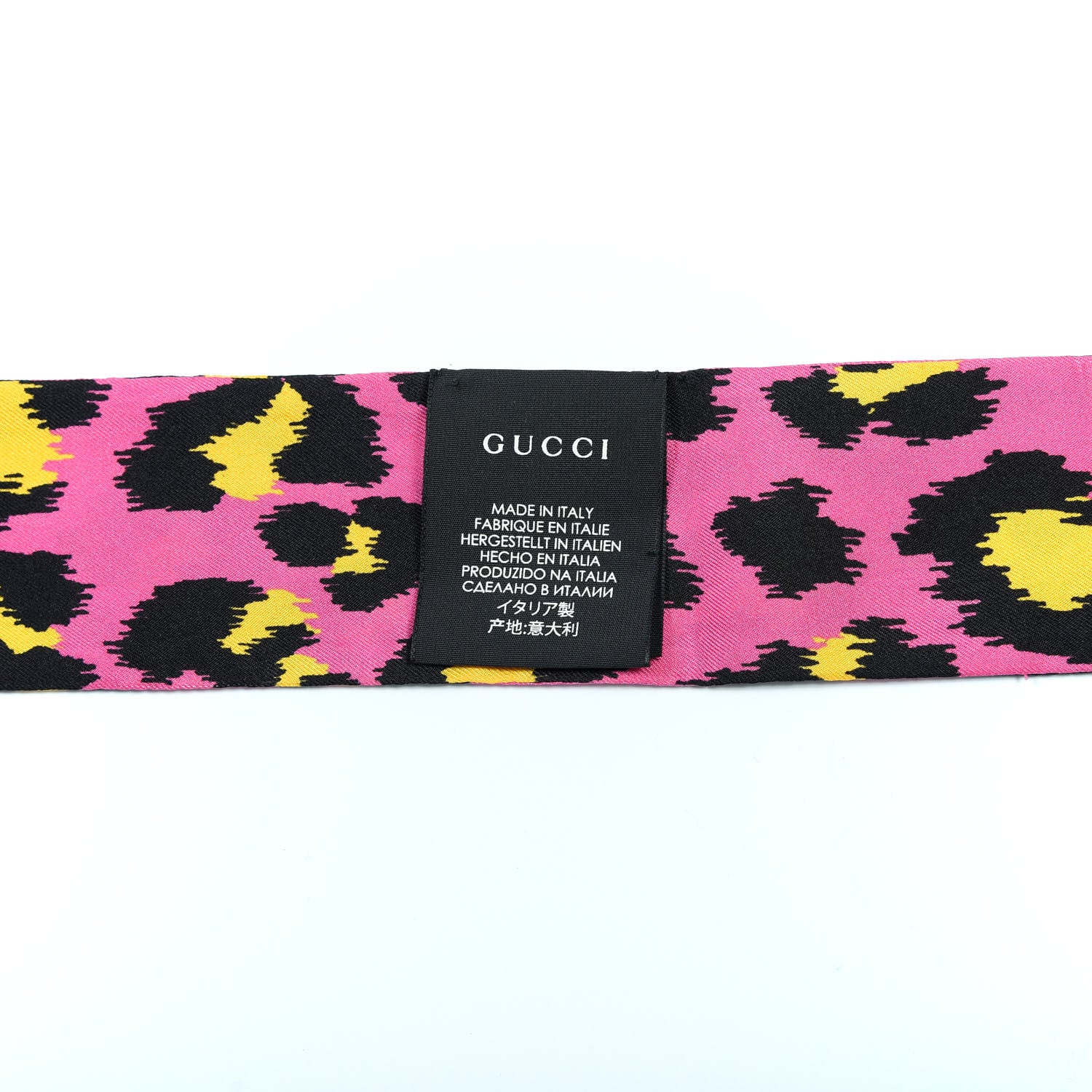 Gucci Silk Leo Pop Neck Bow Pink 2 of 3