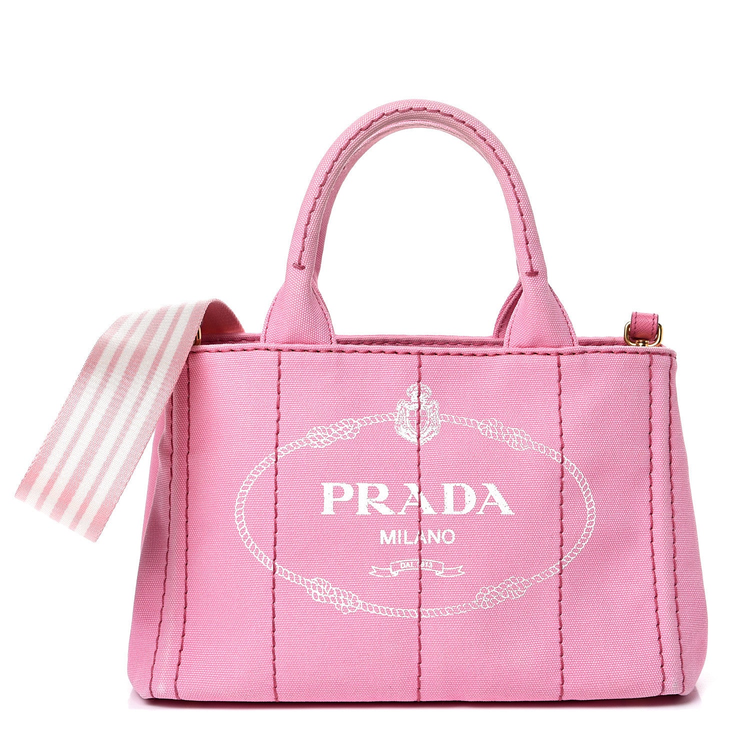 Prada Canapa Small Logo Tote Geranio White 1 of 10