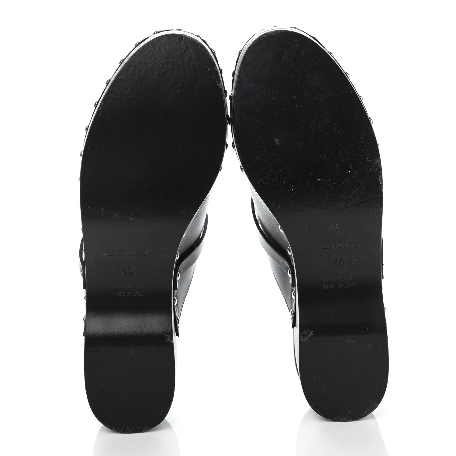 Hermes Calfskin Carlotta Mules 40 Black 5 of 10