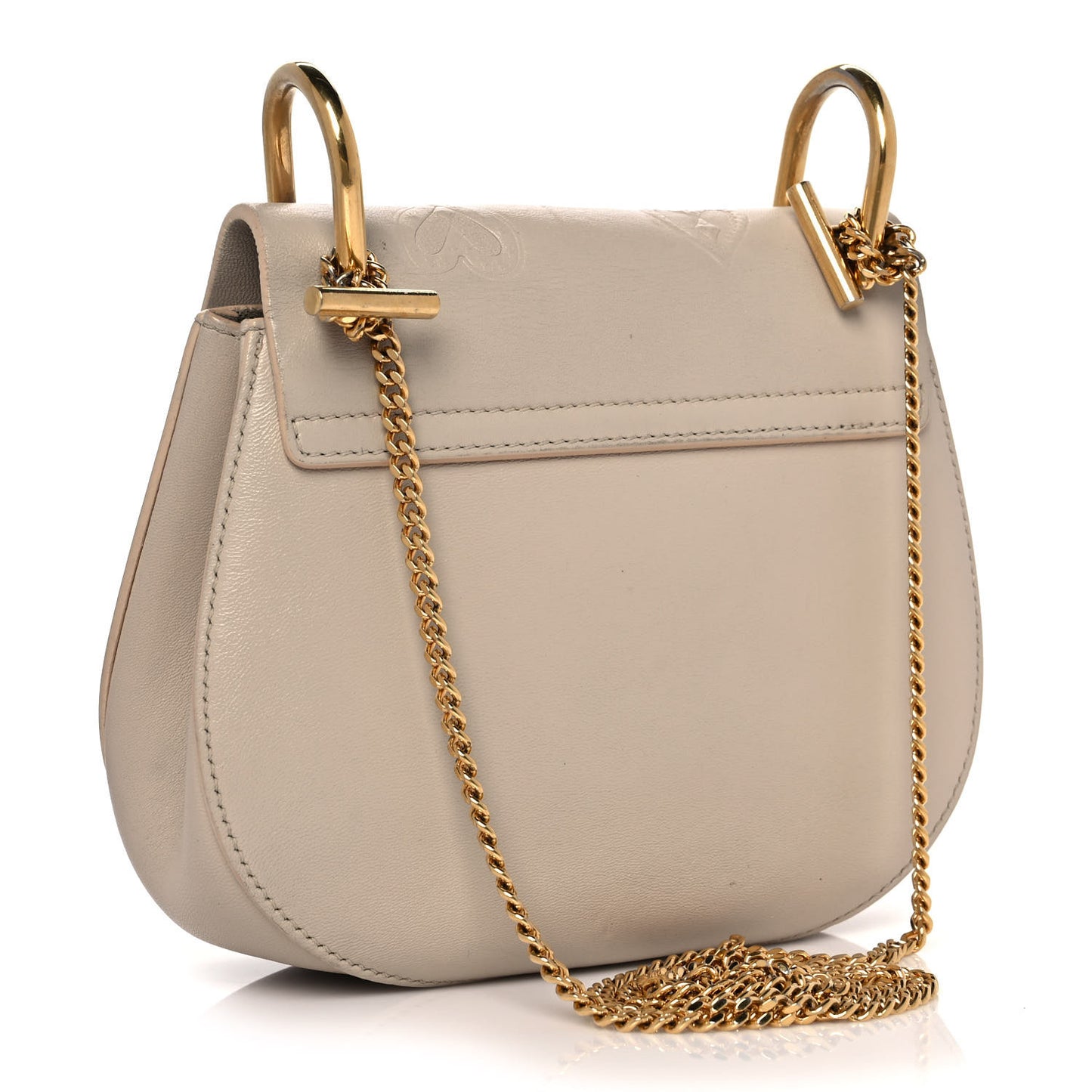 Calfskin Embossed Small Drew Shoulder Bag Abstract White
