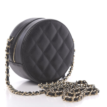 Chanel Caviar Quilted Round Clutch With Chain Black 3 of 10