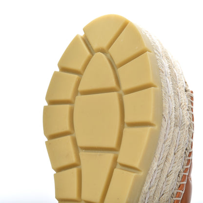 Gucci Nappa Matelasse GG Marmont Platform Espadrille Slide Sandals 36 Cognac 10 of 13