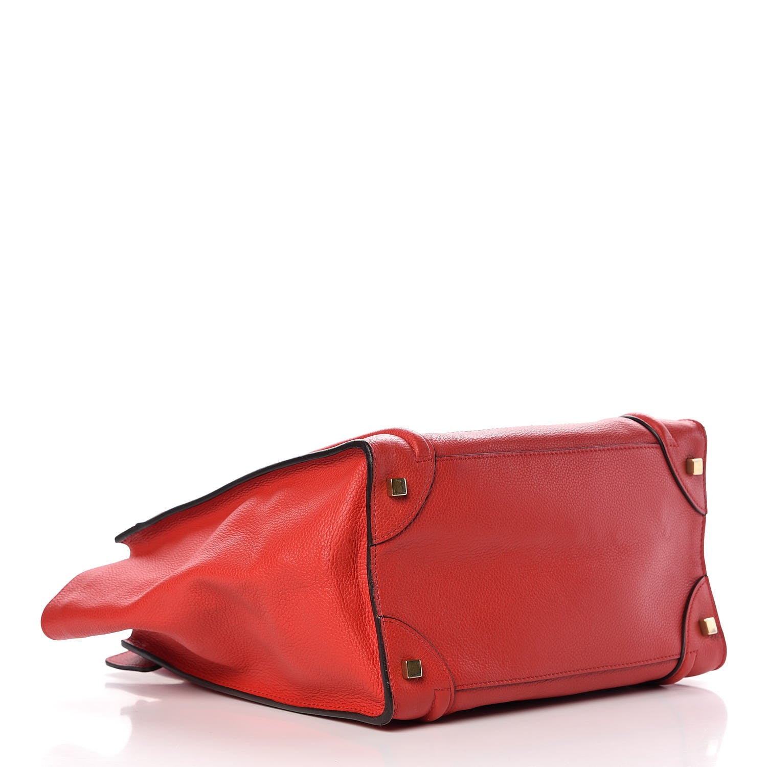 Celine Drummed Calfskin Mini Luggage Coquelicot 4 of 9